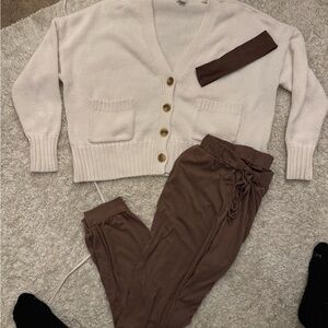 a new day Brown & White Lounge Set